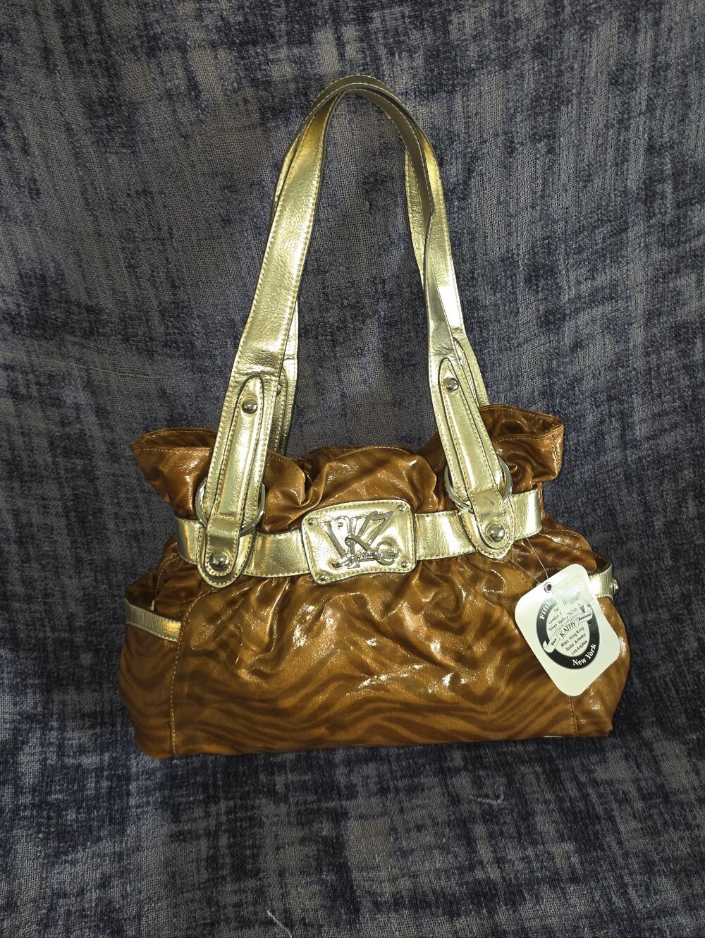 NWT KVZ Belt Shopper Tan Zebra Purse